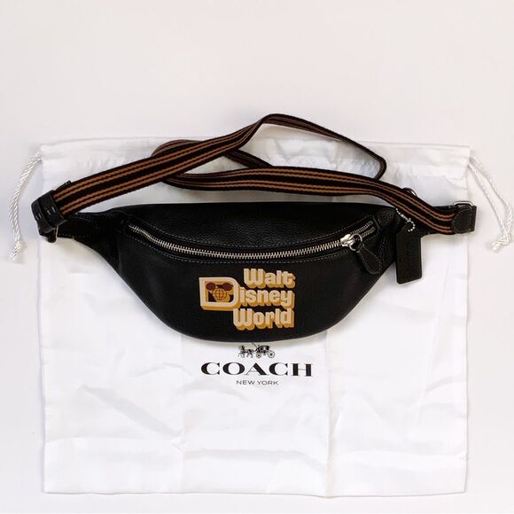 Coach x Disney Black Leather Walt Disney World Belt Bag Limited Edition - Picture 12 of 13